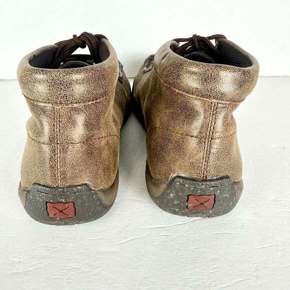 Twisted X Chukka Full Quill Ostrih Driving Moc Size 9 Full Grain Leather Western - Picture 5 of 9